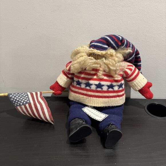 House of Hatten Joyce Tapply Bingham American Folk Art Patriotic Santa Doll - Picture 1 of 9
